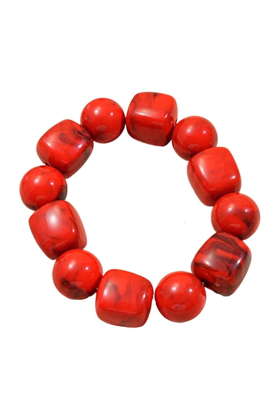 Fashionable Square Round Beaded Acrylic Bracelet Casual Wear