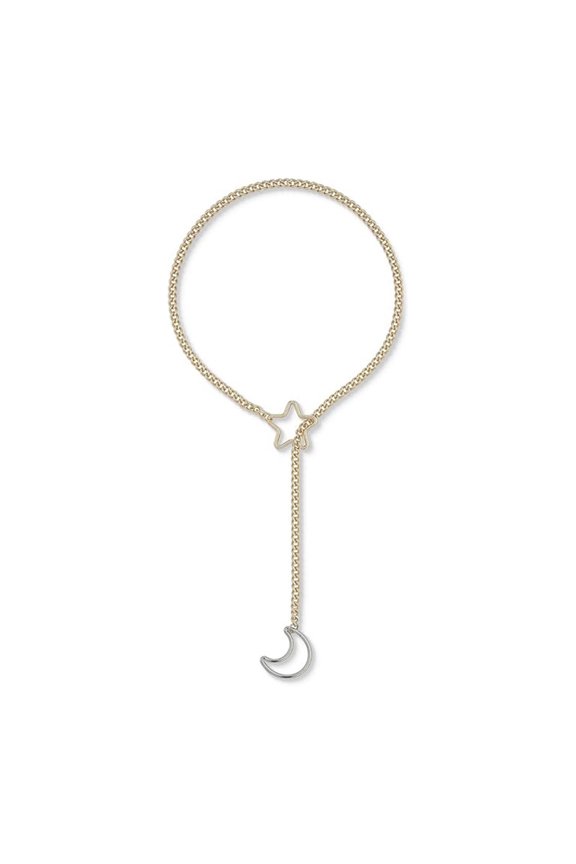 Fashionable Star Adjustable Lariat Necklace for Women Heart Love Rings Punk Rock Jewelry Accessory Stylish Outfits