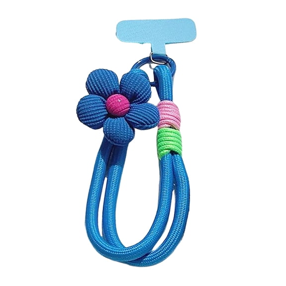 Fashionable Stretchy Nylon Cellphone Lanyard Featuring Floral Accent T Shaped Clip For Smartphones Keychains
