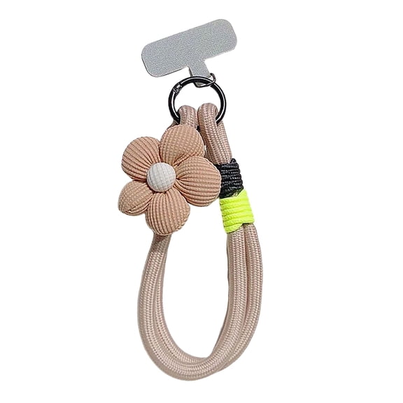 Fashionable Stretchy Nylon Cellphone Lanyard Featuring Floral Accent T Shaped Clip For Smartphones Keychains