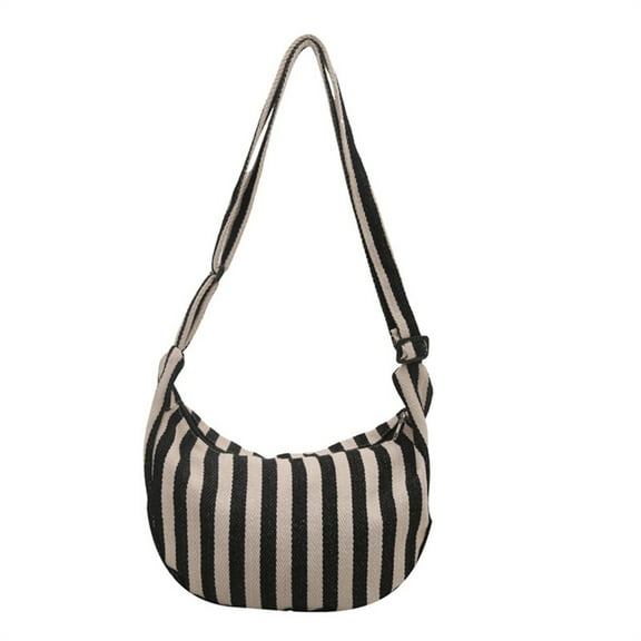 Fashionable Striped Canvas Bag for Women Stylish and Functional Shoulder Crossbody Bags Satchel for Daily Commutes