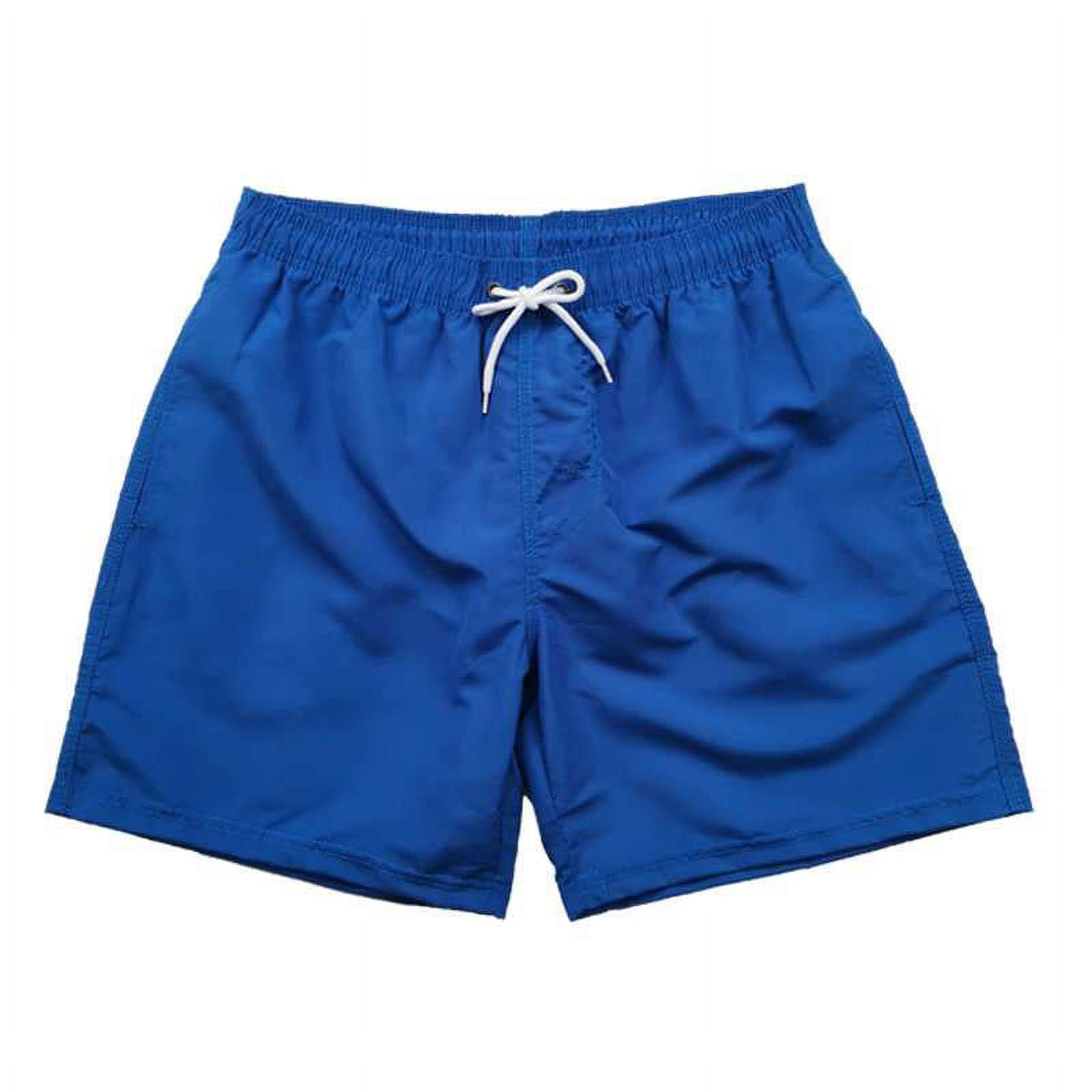 Fashionable Summer Swim Trunks for Men, Quick Dry Swim Shorts for Men,  Swimwear, Bathing Suits, Swim Shorts with Various Colors & Designs,  Quick Dry Nylon Shorts, Blue (Solid), Medium 
