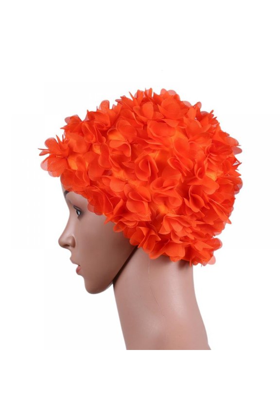 Fashionable Swim Cap Floral Petal Stylish Swimming Hat Bathing Caps for Women