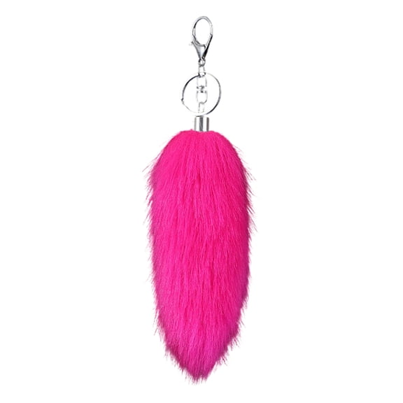 Fashionable Tail Keychain with Soft Faux Furs for Bag Decoration Backpack Ornament Elegant Car Key Accessory