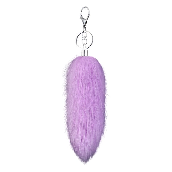 Fashionable Tail Keychain with Soft Faux Furs for Bag Decoration Backpack Ornament Elegant Car Key Accessory