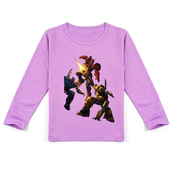 Fashionable Transformers Long Sleeve T-shirt for Kids, Soft Cotton and Fun Print for Boys Girls