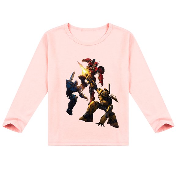 Fashionable Transformers Long Sleeve T-shirt for Kids, Soft Cotton and Fun Print for Boys Girls