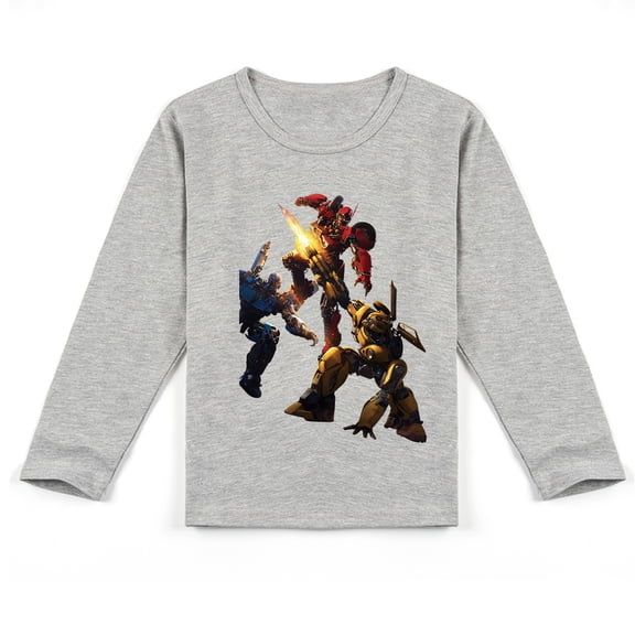 Fashionable Transformers Long Sleeve T-shirt for Kids, Soft Cotton and Fun Print for Boys Girls