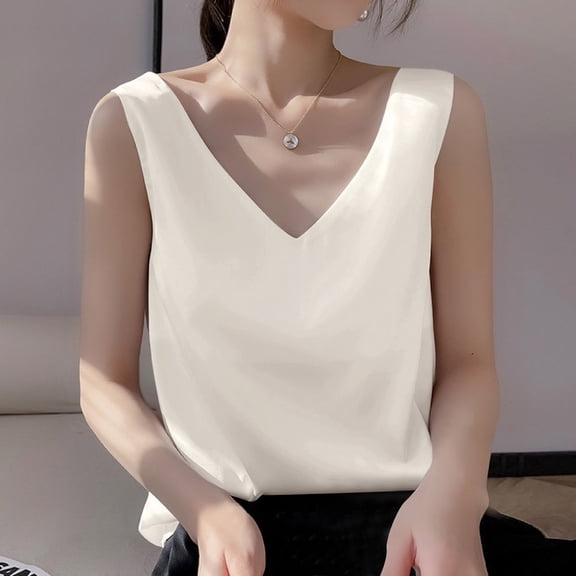 Fashionable V Neck Loose Pullover Tank Tops For Women With Sleeveless Tops 3x Top 3x Womens Tops Active Crop Baggy Shirts Women Adjustable Camisole Athletic Undershirt Women Satin Top Women 3x