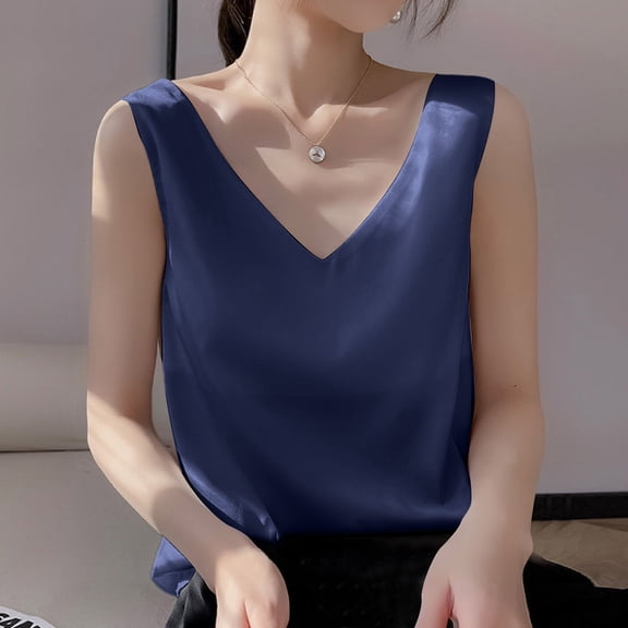 Fashionable V Neck Loose Pullover Tank Tops For Women With Sleeveless Tops 3x Top 3x Womens Tops Active Crop Baggy Shirts Women Adjustable Camisole Athletic Undershirt Women Satin Top Women 3x