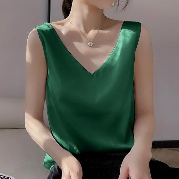 Fashionable V Neck Loose Pullover Tank Tops For Women With Sleeveless Tops 3x Top 3x Womens Tops Active Crop Baggy Shirts Women Adjustable Camisole Athletic Undershirt Women Satin Top Women 3x