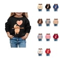 thumbnail image 1 of Fashionable Valentine Puppy Print Girls Hooded Sweatshirt, Cozy Autumn Winter Casual Long Sleeve Pullover Top with Cute Dog Graphic for Kids, 1 of 4