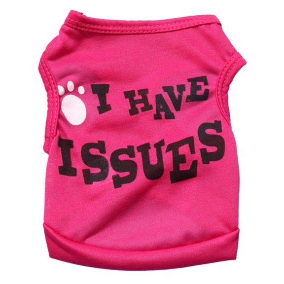 Fashionable Vest for Summer Breathable Comfort Text Pattern apparel for Dogs Cats, 24 cm, Hot Pink