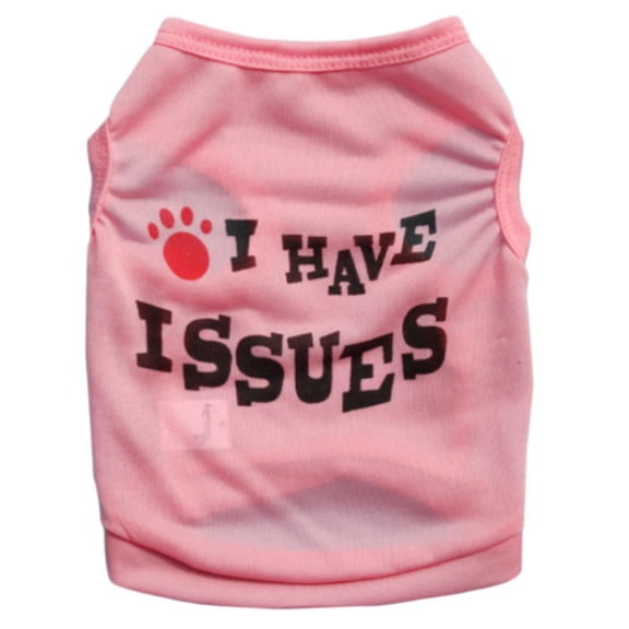 Fashionable Vest for Summer Breathable Comfort Text Pattern apparel for Dogs Cats, 29 cm, Pink