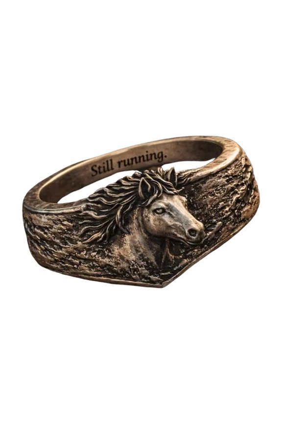 Fashionable Vintage Horse Ring Handcrafted Zinc Alloy Finger Jewelry Unique Engraved Ring For Any Occasion