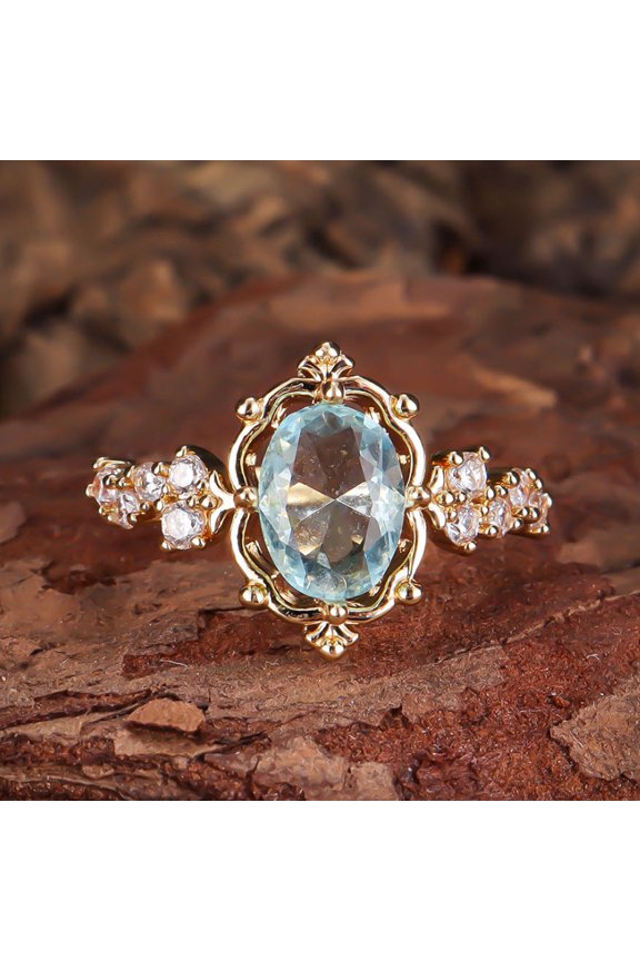 Fashionable Water Drop-shaped Inlaid Zircon Ring Simple and Versatile New Accessories