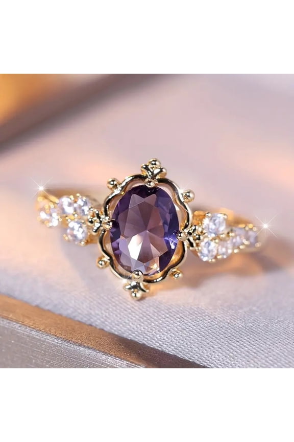 Fashionable Water Drop-shaped Inlaid Zircon Ring Simple and Versatile New Accessories