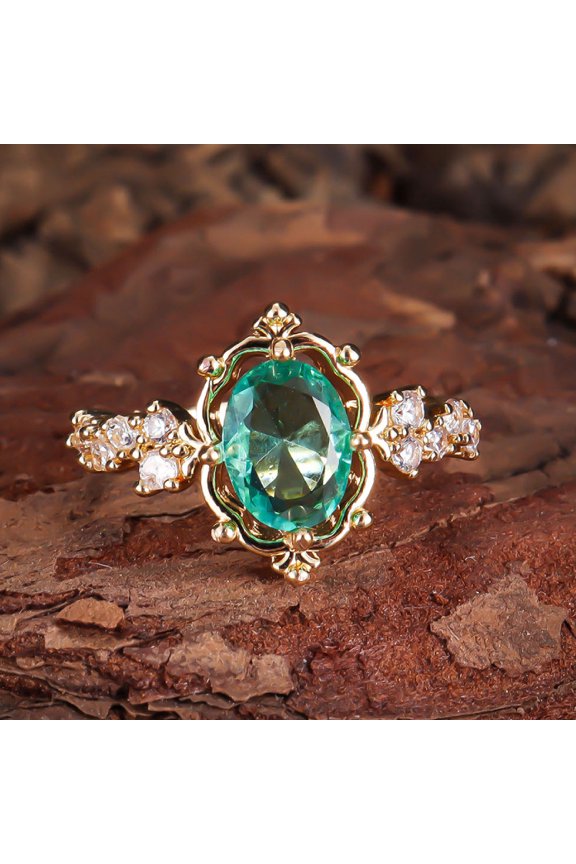 Fashionable Water Drop-shaped Inlaid Zircon Ring Simple and Versatile New Accessories