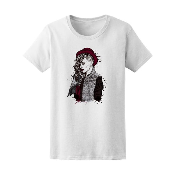 Fashionable Watercolor Girl Women's Tee - Image by Shutterstock