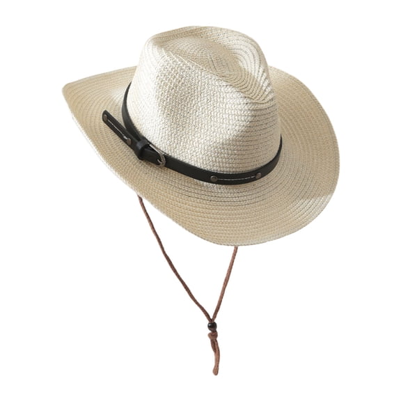 Fashionable Western Styles Sun Hat Adjustable Belt Panama Hat Paper Straw Hat For Vacation Wear and Outdoor Activity