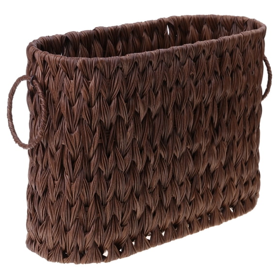Fashionable Wicker Toilet Paper Basket with Lid Stylish Bathroom Storage Solution for Home Closet,or Countertop