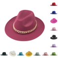 thumbnail image 1 of Fashionable Wide Brim Fedora Sun Hat for Men Women Dressy Casual Panama Style Beach Summer Outdoor Accessories, 1 of 6