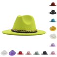 thumbnail image 1 of Fashionable Wide Brim Fedora Sun Hat for Men Women Dressy Casual Panama Style Beach Summer Outdoor Accessories, 1 of 4
