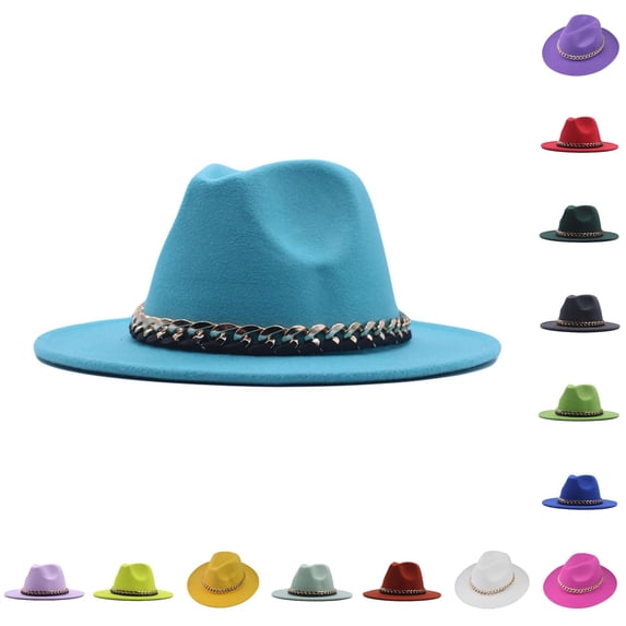 Fashionable Wide Brim Fedora Sun Hat for Men Women Dressy Casual Panama Style Beach Summer Outdoor Accessories
