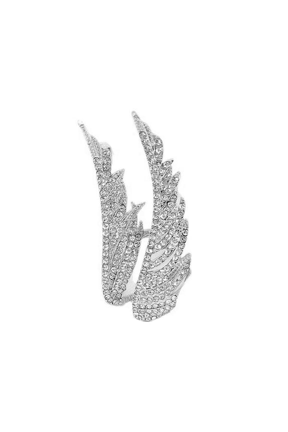 Fashionable Wing Pin With Rhinestones Retro Styles Jewelry for Women Daily Wear Evening Parties