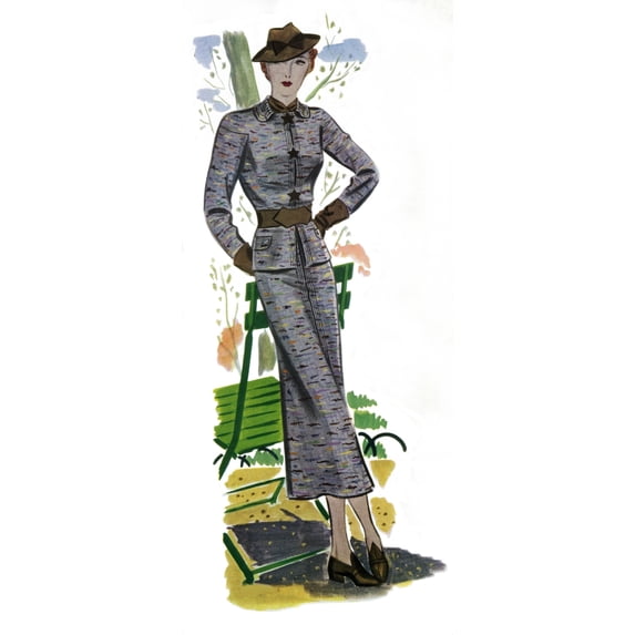 Fashionable Woman 1936 Poster Print By Mary Evans Peter And Dawn Cope Collection (24 X 36)