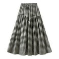 thumbnail image 1 of Fashionable Women's A Line Skirt Vintage High Waist Design Casual Everyday Wear For Spring And Summer Stylish Plaid Print Versatile And Comfortable, 1 of 2