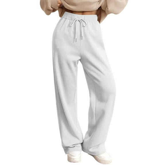 Fashionable Women's Casual And Comfortable Sweatpants,White XL