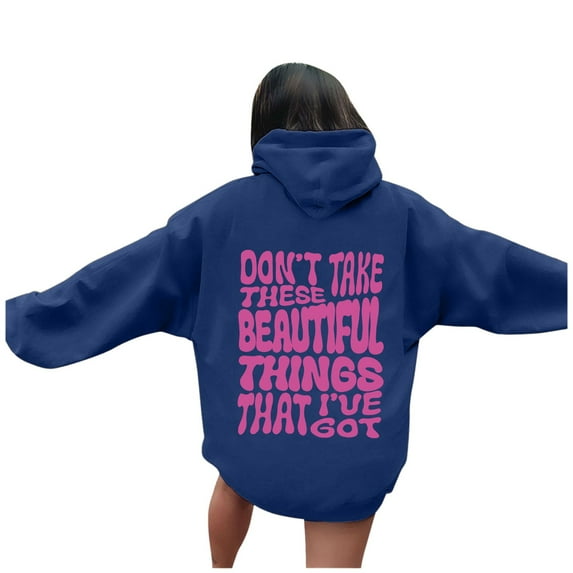 Fashionable Women's Casual Hooded Sweatshirts with Letter Prints for Everyday Style