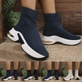 thumbnail image 1 of Fashionable Women's Knitted Sock Boots Casual Mid-Tube Thick Sole Comfortable Elastic Footwear for Fall Winter Outdoor Activities, 1 of 8