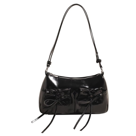 Fashionable Women's PU Handbag with Bows Detail Crossbody Purse Shoulder Bag