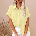 thumbnail image 1 of Fashionable Women's Summer Turn-down Solid Short Sleeved Casual, 1 of 8