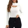 thumbnail image 1 of Fashionable Women's T-Shirts Knitted Bottoming Shirt Inner Half Turtleneck Sweater Design Hollow Sexy Top for Outfits, 1 of 5