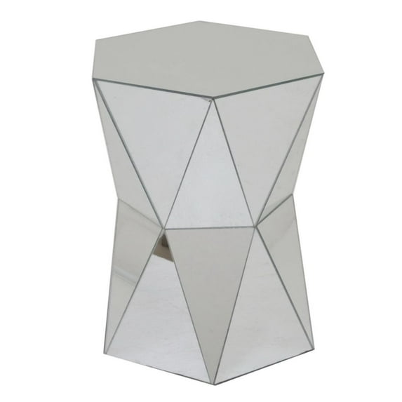 Benzara Fashionable Wood Mirrored Accent Table