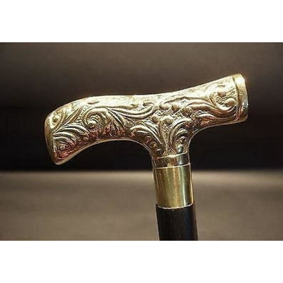 Fashionable Wooden Walking Cane Stick | Premium Walking Cane Beautiful Brass Silver Head | Walking Stick for Men and Women