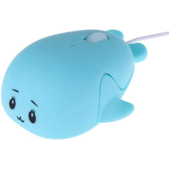 Fashionable and Cute Baby Animal Dolphin Shape USB Wired Mouse 1600 DPI Optical Mouse Mini Small Children's Mouse for PC Laptop