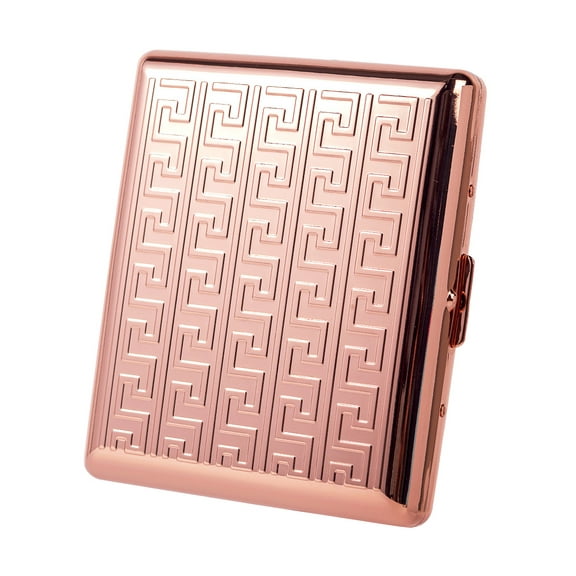 Fashionable and Practical Vintage Metal Cigarette Case for 84mm (King Size) 20pcs, RFID Credit Card Wallet (Rose)