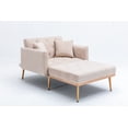 thumbnail image 1 of Fashionable and classic style chaise lounge chair / accent chair for Living Room, bedroom (Beige velvet), 1 of 5