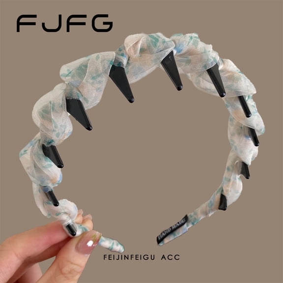 Fashionable and versatile phantom net lace hairband with teeth for women, new style, everyday wear, high-end feel, non-slip hair clip