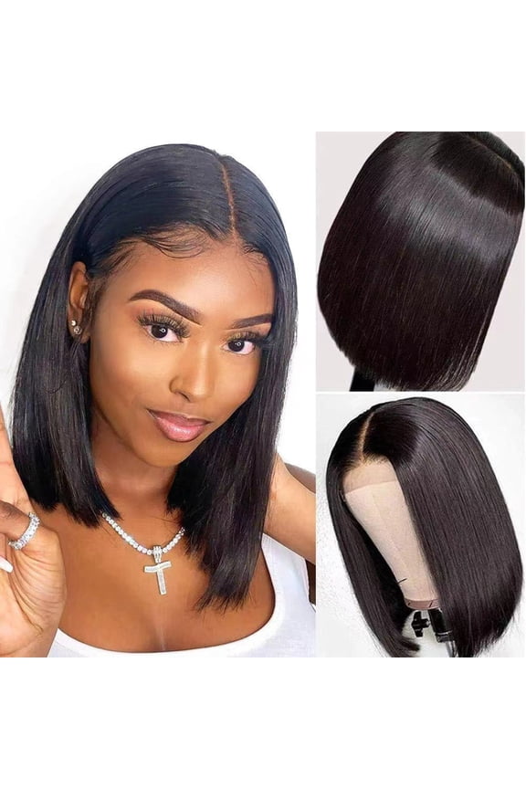 Fashionable bob wig, middle parted bobo head, chemical fiber high temperature wire in stock