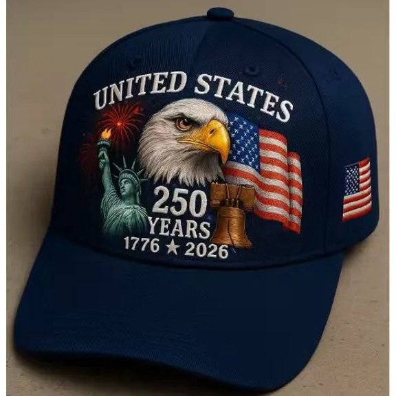 Fashionable golf print baseball cap, USA 250th anniversary commemorative hat, sun protection visor cap for women and men