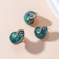 thumbnail image 1 of Fashionable high-end Alloy Enamel Stud Earrings Rings with Rhinestone Green Green DIY, 1 of 4