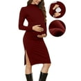 thumbnail image 1 of Fashionable maternity clothes, nursing dresses, warm and comfortable in autumn and winter, breastfeeding evening dresses,L, 1 of 7