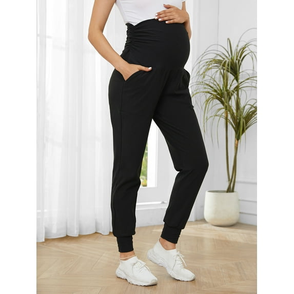 Fashionable maternity pants harlan pants, elastic and comfortable for spring and autumn wear, suitable for sports, leisure, shopping, and vacation,Belly High Waist Pregnancy Pants Sweatants, XL