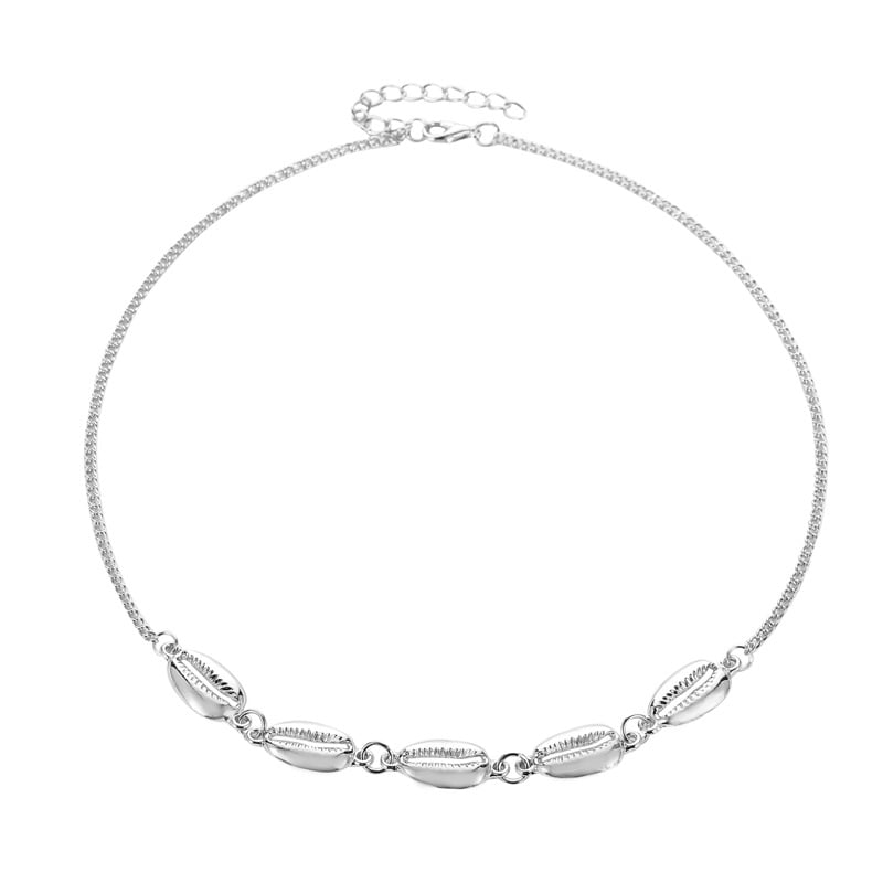 BAIHONG Fashionable new shell collarbone necklace, retro sexy alloy collarbone chain, showcasing your sexy charm