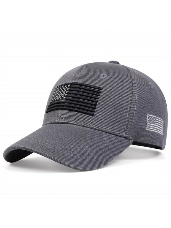 Fashionable new solid color baseball cap, outdoor sun protection, American flag duckbill cap, sports baseball cap for men